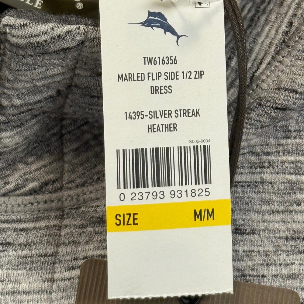 Tommy Bahama Marled Flip Side Reversible 1/4 Zip Dress Silver Streak Heather M - Picture 3 of 15